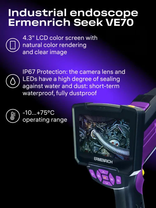 photo Ermenrich Seek VE70 Industrial Endoscope, black, image 16
