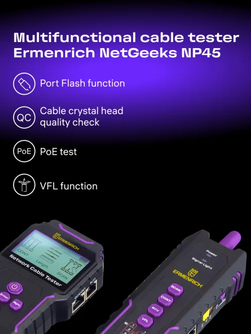 photo Ermenrich NetGeeks NP45 Multifunctional Cable Tester, image 14