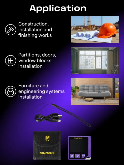 photograph Ermenrich Verk LQ60 3-in-1 Digital Level with Laser Meter, image 13