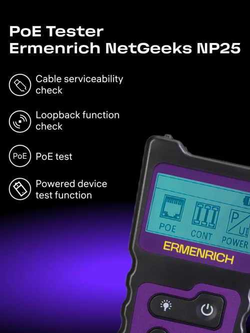 photo Ermenrich NetGeeks NP25 PoE Tester, image 13